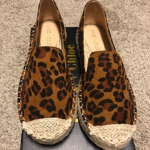 Chase + Chloe Leopard Print Espadrilles NIB